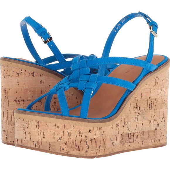Robert Clergerie Valia Blue Wedge Platform Sandal - Picture 2 of 11